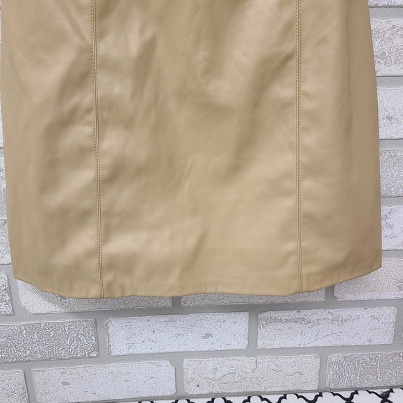 DO+BE Camel Faux Leather Mini Dress Size Medium - Picture 5 of 13